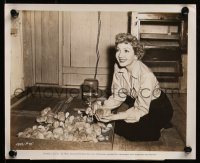 6r0431 EGG & I 2 8x10 stills 1947 both with gorgeous Claudette Colbert, one with baby chicks!
