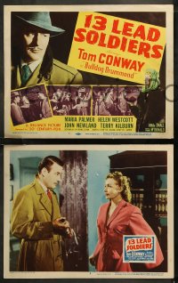 6r0636 13 LEAD SOLDIERS 8 LCs 1948 images of Tom Conway as detective Bulldog Drummond, Maria Palmer!