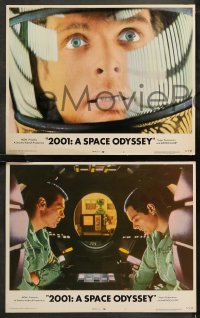 6r0974 2001: A SPACE ODYSSEY 5 LCs R1972 Stanley Kubrick sci-fi classic, Gary Lockwood, Keir Dullea!