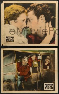 6r1088 7TH HEAVEN 3 LCs 1927 great images of Charles Farrell & Best Actress winner Janet Gaynor!