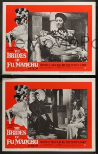 6r0666 BRIDES OF FU MANCHU 8 LCs 1966 Asian villain Christopher Lee, better dead than wed!