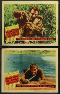 6r0979 BRIDGE ON THE RIVER KWAI 5 LCs 1958 great images of William Holden, Hawkins, Sears, David Lean!