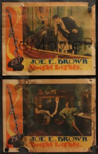 6r1099 BRIGHT LIGHTS 3 LCs 1935 images of big mouth Joe E. Brown with Ann Dvorak and Patricia Ellis!