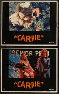 6r0678 CARRIE 8 LCs 1976 Stephen King, Sissy Spacek & Piper Laurie, complete set w/spoiler card!