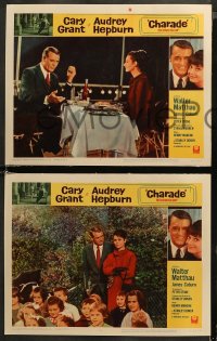 6r0982 CHARADE 5 LCs 1963 great images of Cary Grant & sexy Audrey Hepburn, expect the unexpected!