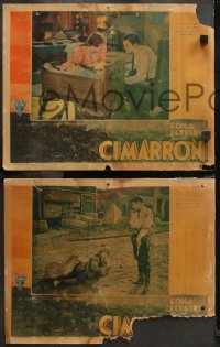 6r1029 CIMARRON 4 LCs 1931 Richard Dix & Irene Dunne in Best Picture Oscar-winning western!