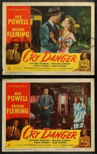 6r0690 CRY DANGER 8 LCs 1951 Dick Powell, William Conrad & Regis Toomey, Rhonda Fleming!