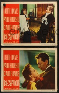 6r0943 DECEPTION 6 LCs 1946 great images of Bette Davis, Paul Henreid & Claude Rains!
