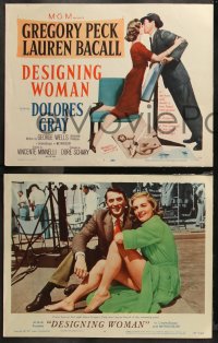 6r0695 DESIGNING WOMAN 8 LCs 1957 great images of Gregory Peck & sexy Lauren Bacall!