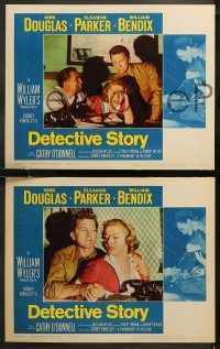 6r0697 DETECTIVE STORY 8 LCs R1960 Kirk Douglas & Horace McMahon, Eleanor Parker, different design!