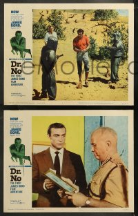 6r1113 DR. NO 3 LCs 1963 Sean Connery as James Bond & Ursula Andress hiding & at gunpoint & w/guard!