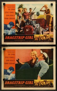 6r0702 DRAGSTRIP GIRL 8 LCs 1957 Hollywood's newest teen stars, car crazy, speed crazy & boy crazy!