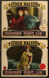 6r1120 FIGURES DON'T LIE 3 LCs 1927 Richard Arlen romances sexy secretary Esther Ralston, rare!