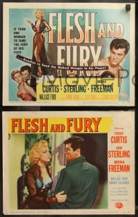 6r0713 FLESH & FURY 8 LCs 1952 boxer Tony Curtis, Jan Sterling, Mona Freeman, boxing love triangle!