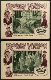 6r1122 FOOTLOOSE WIMMEN 3 LCs 1929 images of Bobby Vernon, Eddie Baker, Thelma Daniels, ultra rare!