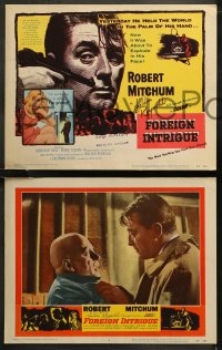6r0717 FOREIGN INTRIGUE 8 LCs 1956 Robert Mitchum, Genevieve Page & Ingrid Thulin!