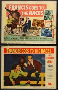 6r0719 FRANCIS GOES TO THE RACES 8 LCs 1951 Donald O'Connor & talking mule, horse racing!