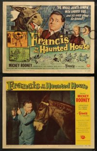 6r0720 FRANCIS IN THE HAUNTED HOUSE 8 LCs 1956 Mickey Rooney with the talking mule, wacky horror!