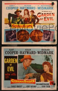6r0725 GARDEN OF EVIL 8 LCs 1954 Gary Cooper, sexy Susan Hayward, & Richard Widmark!