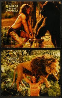 6r0907 GEORGE OF THE JUNGLE 7 LCs 1997 Brendan Fraser didn't watch out for that tree, Disney!