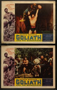 6r0730 GOLIATH & THE BARBARIANS 8 LCs 1960 sword & sandal Steve Reeves & sexy Chelo Alonso!
