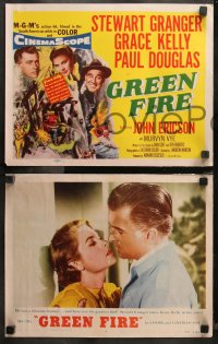 6r0734 GREEN FIRE 8 LCs 1954 beautiful Grace Kelly, Stewart Granger, Paul Douglas!