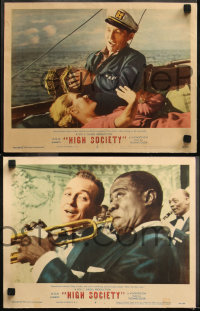 6r1041 HIGH SOCIETY 4 LCs 1958 Sinatra, Bing Crosby, Grace Kelly & Louis Armstrong playing trumpet!