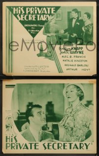 6r0739 HIS PRIVATE SECRETARY 8 LCs 1933 great images of young John Wayne and gorgeous Evalyn Knapp!