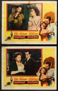 6r0745 HUMAN DESIRE 8 LCs 1954 Gloria Grahame born to be bad, kissed & to make trouble!