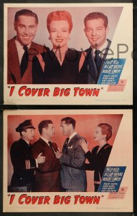 6r0747 I COVER BIG TOWN 8 LCs 1947 mystery from radio, Philip Reed & sexy Hillary Brooke!