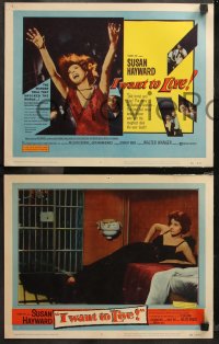 6r0748 I WANT TO LIVE 8 LCs 1958 Susan Hayward as Barbara Graham, image of women's prison!
