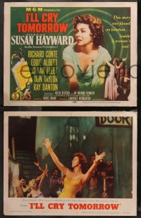 6r0749 I'LL CRY TOMORROW 8 LCs 1955 cool images of Susan Hayward in her greatest performance!