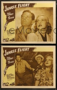 6r0760 JUNGLE FLIGHT 8 LCs 1947 Robert Lowery, sexy Ann Savage, more savage than the jungle!
