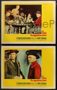 6r1143 MAGNIFICENT SEVEN 3 LCs 1960 Yul Brynner, Steve McQueen, John Sturges, includes candid!