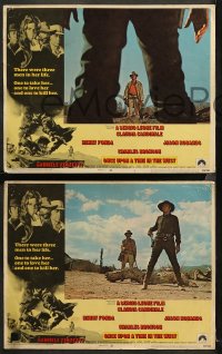 6r0805 ONCE UPON A TIME IN THE WEST 8 int'l LCs 1969 Sergio Leone, Henry Fonda w/ Cardinale, Bronson!