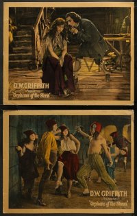 6r1149 ORPHANS OF THE STORM 3 LCs 1921 D.W. Griffith, sisters Lillian & Dorothy Gish romanced!