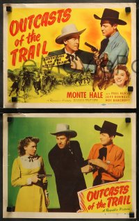 6r0808 OUTCASTS OF THE TRAIL 8 LCs 1949 cowboy Monte Hale in western action!