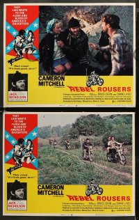 6r0821 REBEL ROUSERS 8 LCs 1970 Jack Easy Rider Nicholson, Bruce Dern, Cameron Mitchell, bikers!