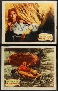 6r0922 SAFARI 7 LCs 1956 Victor Mature, sexiest Janet Leigh, cool images from jungle adventure!