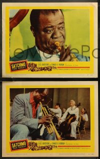 6r0967 SATCHMO THE GREAT 6 LCs 1957 great images of Louis Armstrong playing his trumpet & singing!