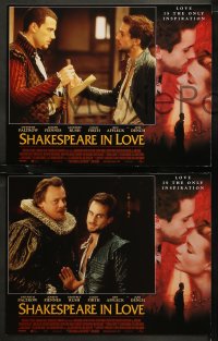 6r1068 SHAKESPEARE IN LOVE 4 LCs 1998 Geoffrey Rush, Ben Affleck & Joseph Fiennes!