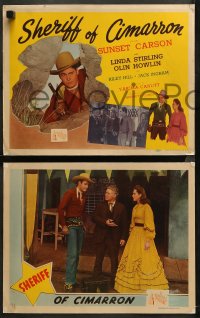 6r0837 SHERIFF OF CIMARRON 8 LCs 1945 Yakima Canutt directed western, Sunset Carson, Linda Sterling!
