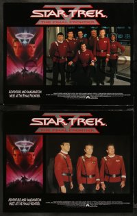 6r0851 STAR TREK V 8 LCs 1989 The Final Frontier, border art of Shatner & Nimoy by Bob Peak!