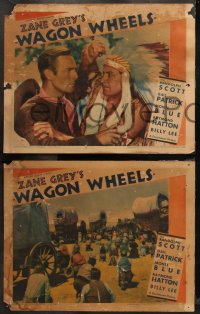 6r1020 WAGON WHEELS 5 LCs 1934 Randolph Scott, Gail Patrick & Indian chief Monte Blue, Zane Grey!