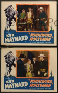 6r1162 WHIRLWIND HORSEMAN 3 LCs 1938 Ken Maynard, Joan Barclay, Tarzan the Wonder Horse in border!