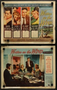 6r0888 WRITTEN ON THE WIND 8 LCs 1956 sexy Lauren Bacall, Rock Hudson & Robert Stack, Dorothy Malone!