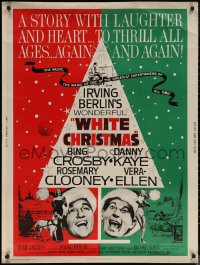 6s0022 WHITE CHRISTMAS 30x40 R1961 Bing Crosby, Danny Kaye, Vera-Ellen, musical classic, rare!