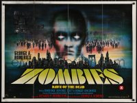 6s0608 DAWN OF THE DEAD British quad 1980 George Romero, no more room in HELL, cool Chantrell art!