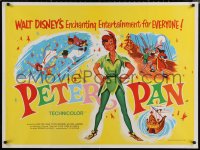 6s0618 PETER PAN British quad R1965 Walt Disney animated cartoon fantasy classic!