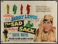 6s0622 SAD SACK British quad 1958 wacky cross-eyed Jerry Lewis in the Foreign Legion, ultra rare!